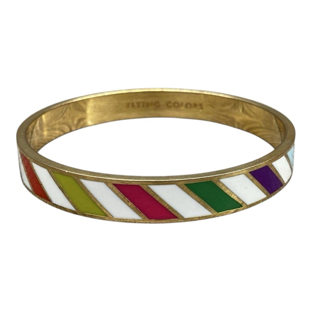 Kate Spade New York Gold Multicolor Striped Bangle Bracelet 1742